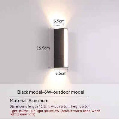 Modern simplicity outdoor wall washer up down light in warm white aluminium for patio wall