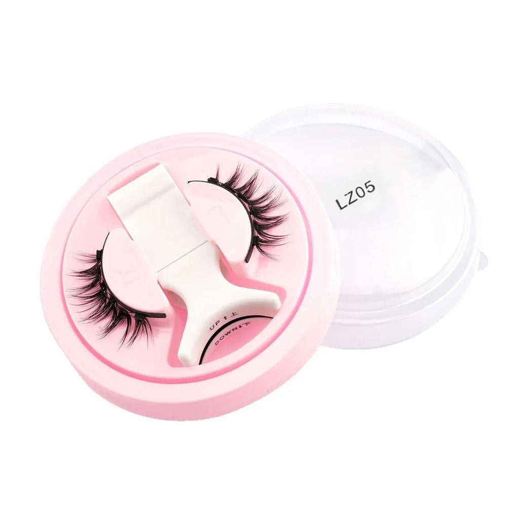 Reusable waterproof glue-free false eyelashes in artificial fibre with thick natural appearance