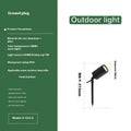 Aluminium outdoor ground lamp with spike base and plug-in cable for garden lighting