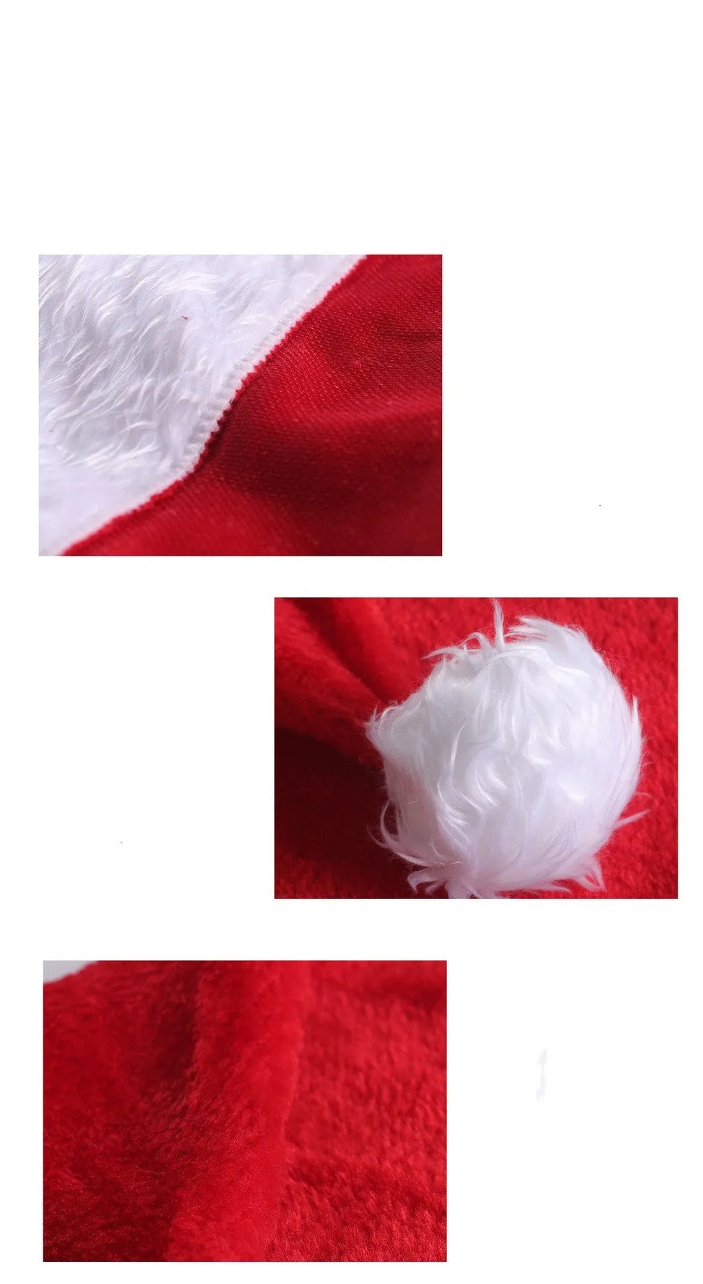 Red and white plush Santa hat with integrated multi-colour LED lights lit up around the brim.