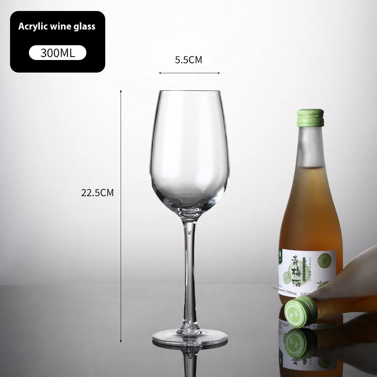 Clear PC acrylic red wine bottle for party catering in 300ml and 550ml sizes