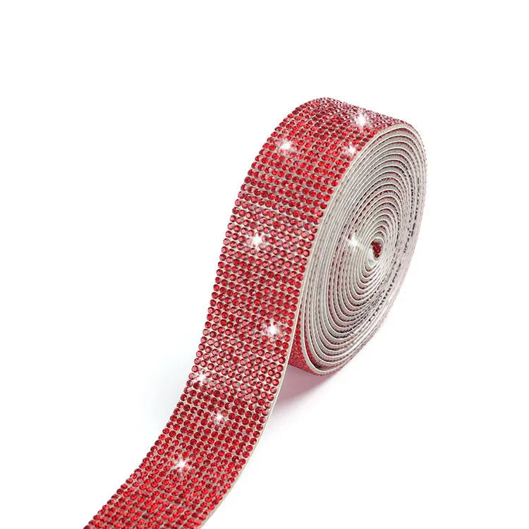 Self-adhesive electroplated glass water drill strip in white and AB colour for clothing decoration