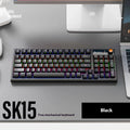 SK15 wired mechanical keyboard with control knob in autumn water blue colour