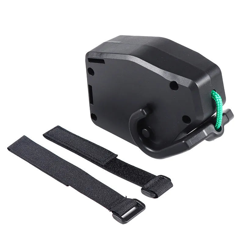Black plastic and resin bicycle trailer rope for connecting child trailers to adult mountain bikes