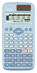 Casio fx-991EX scientific calculator in black, blue or pink with solar panel and 4-line display