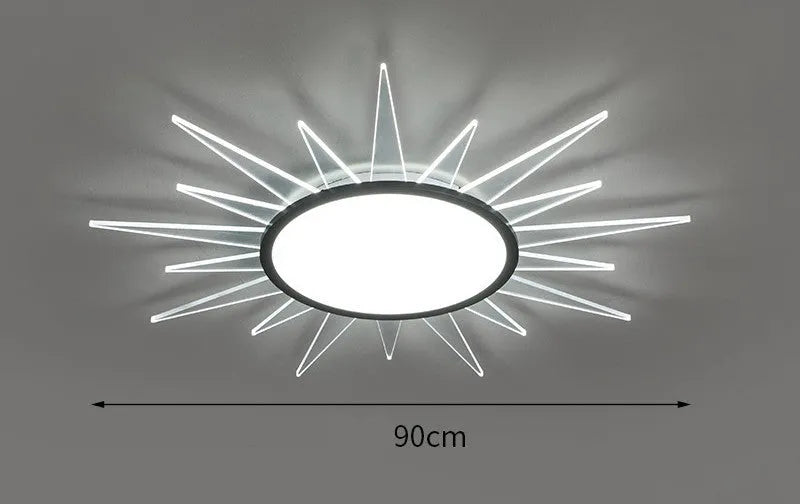Modern round aluminium LED ceiling lamp with remote control dimming in four diameter sizes