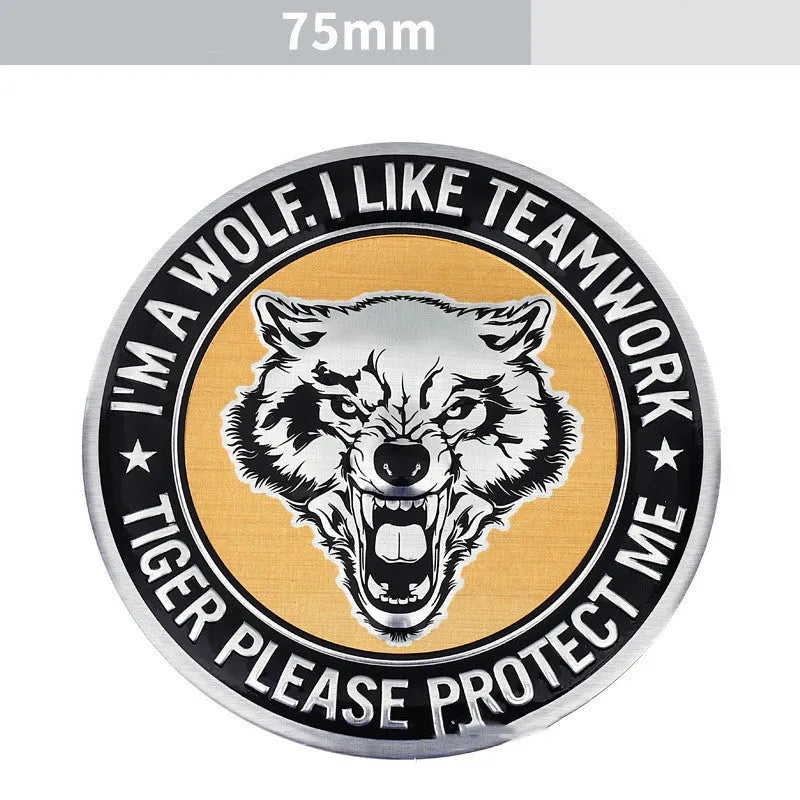 Aluminium car body sticker with animal design for vehicle personalisation