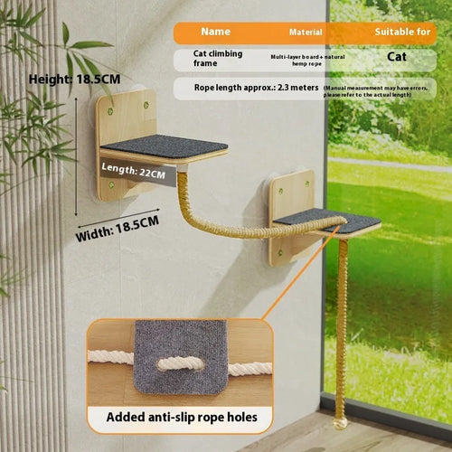 Sisal rope cat climbing frame in space capsule suspended design with sucker colour finish