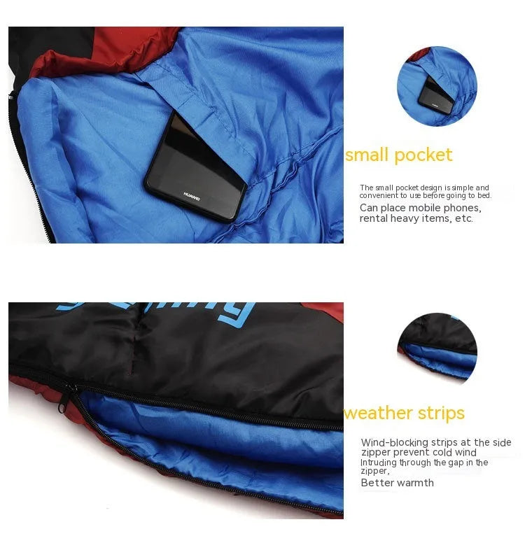 Mummy-style outdoor sleeping bag in Army Green with compression sack, shown with dimensions 230x80x50cm.