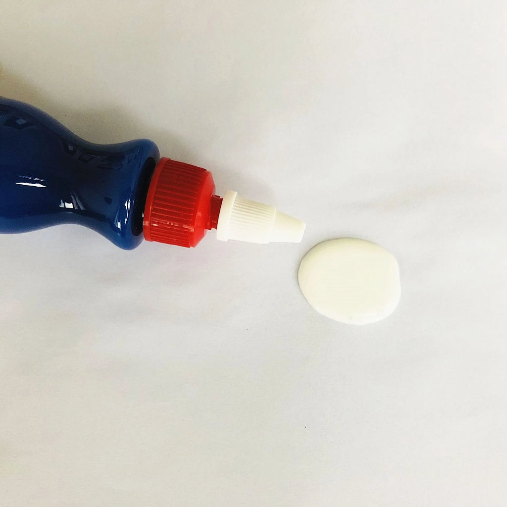 Blue automotive scratch repair agent with applicator sponge for car paint damage restoration