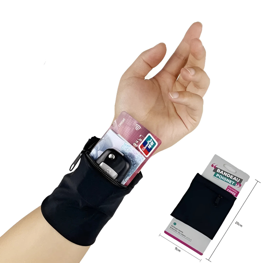 Waterproof wrist bag armband sleeve for mobile phone, shown with dimensions 10cm by 10.5cm.