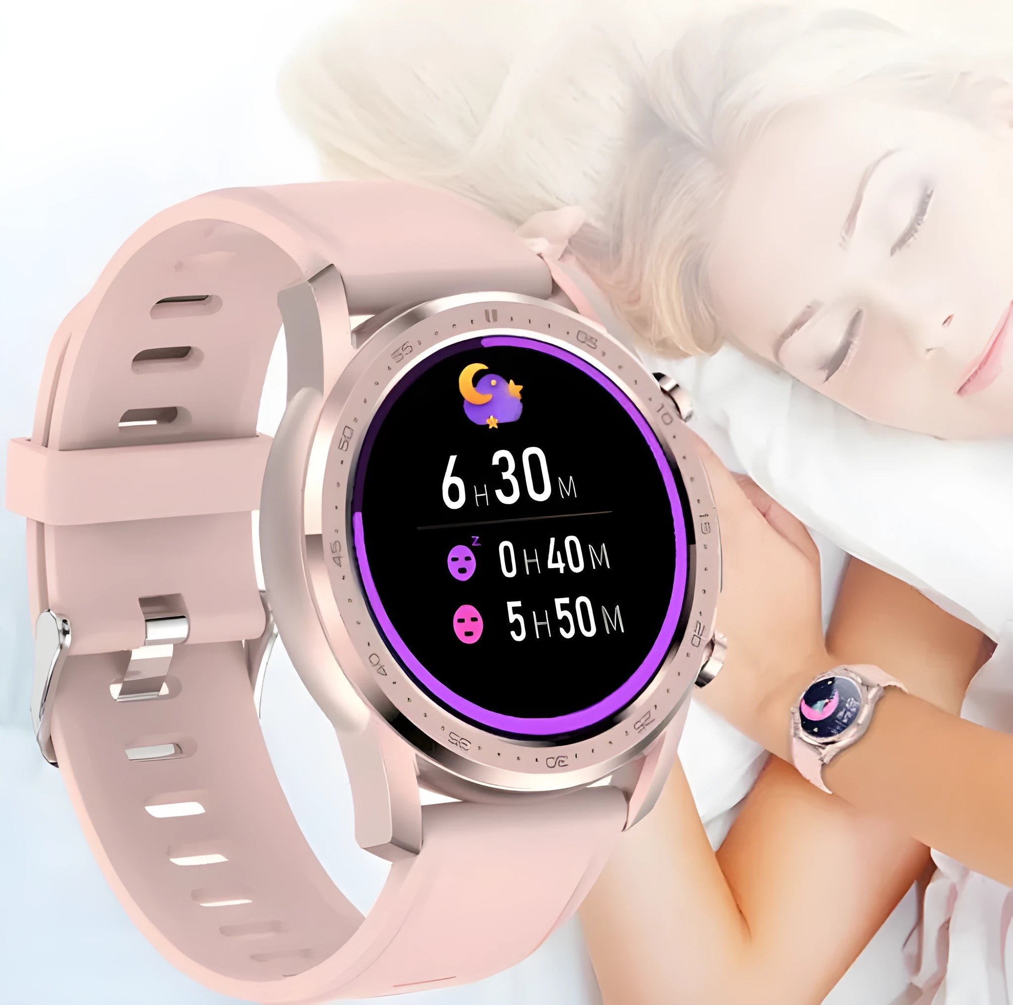 Youth2 Body Temperature Smart Bracelet in black or grey with 1.3 inch screen on wrist.