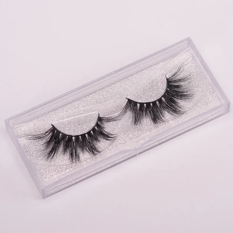 Handcrafted 5D mink false eyelashes set with double-headed brush and hair cap