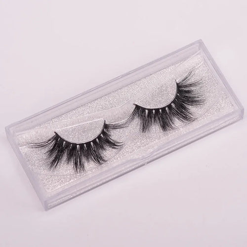 Handcrafted 5D mink false eyelashes set with double-headed brush and hair cap