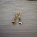 Women's heart-shaped alloy earrings with electroplated gold or silver finish
