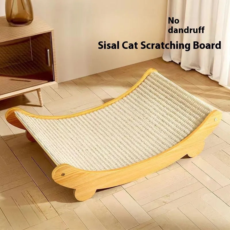 Sisal cat scratch board with woven texture in pastoral design, small and large size options