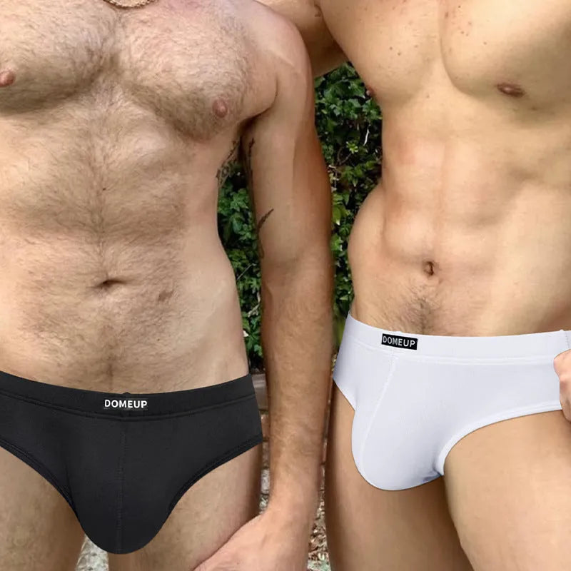 Men's low waist solid colour breathable underwear briefs with seamless construction