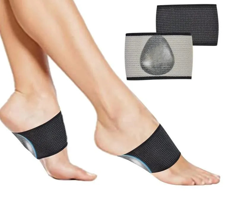Flat foot elastic arch support bandage with heart style foot pad for men and women