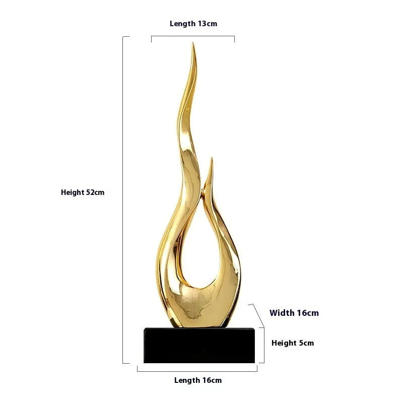 Resin high-rise festival ornament in modern minimalist style with metallic finish