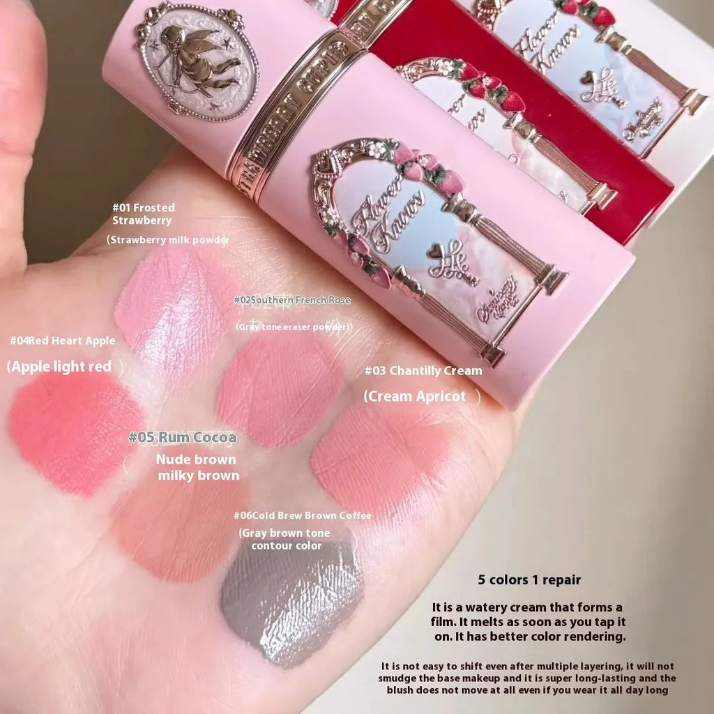 Strawberry Cupid Liquid Blush in six colour shades with water-based gel-cream formula