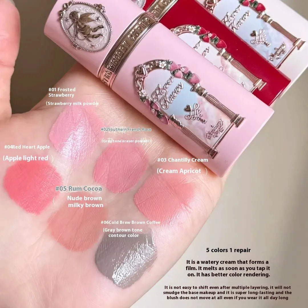 Strawberry Cupid Liquid Blush in six colour shades with water-based gel-cream formula