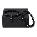 Natural stone couple matching bracelets with geometric heart design in eight colour variations