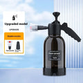 Black hand-held foam sprayer with 2 litre capacity for garden watering and car washing