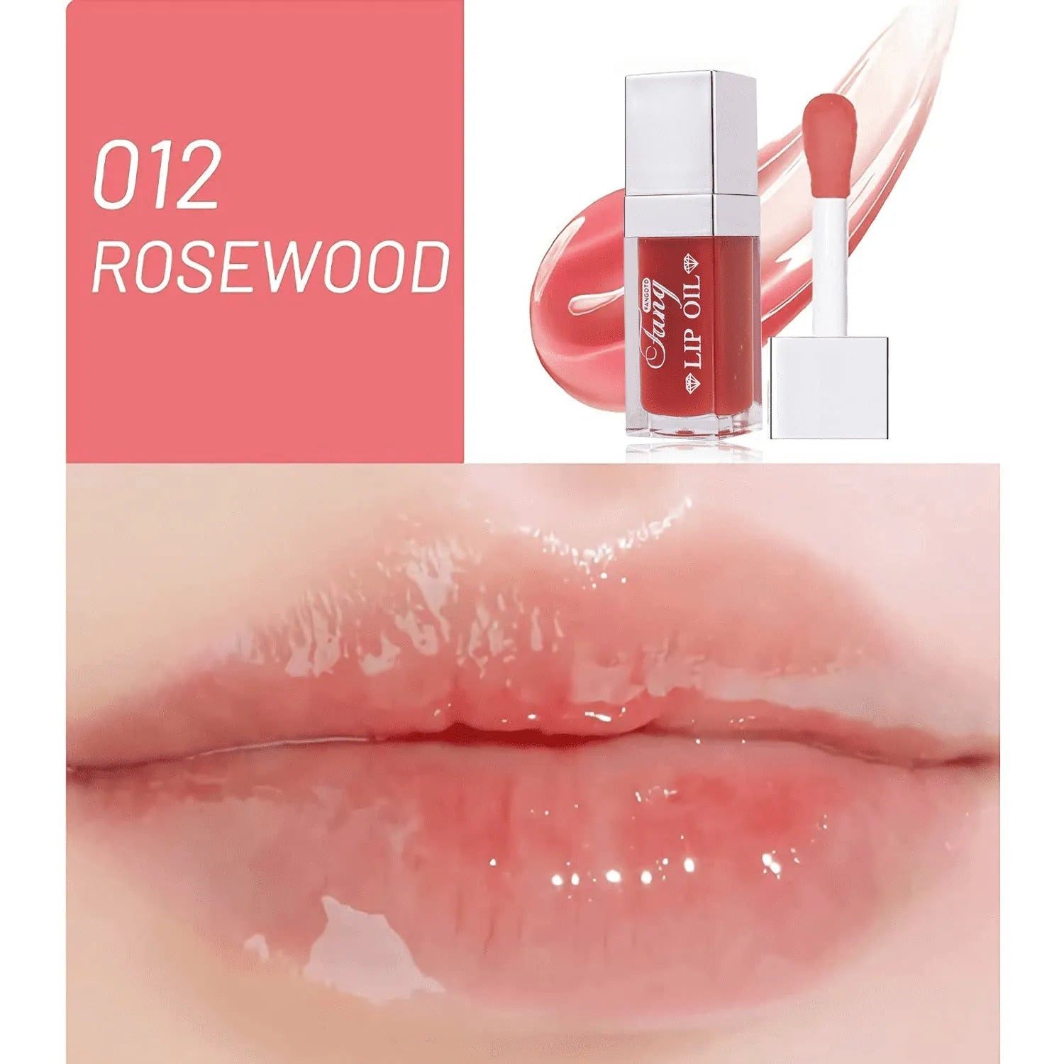 Bright mint lip gloss tube with five colour options showing moisturising and repairing lipstick