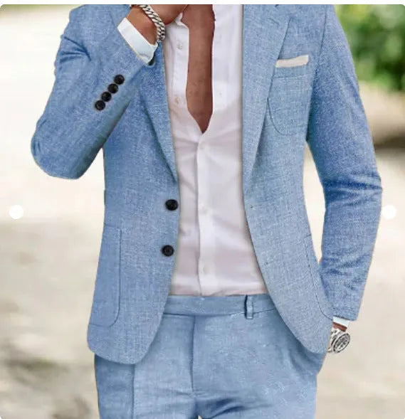 Two-piece men's digital printing suit with two buttons, army green colour, nylon blend fabric