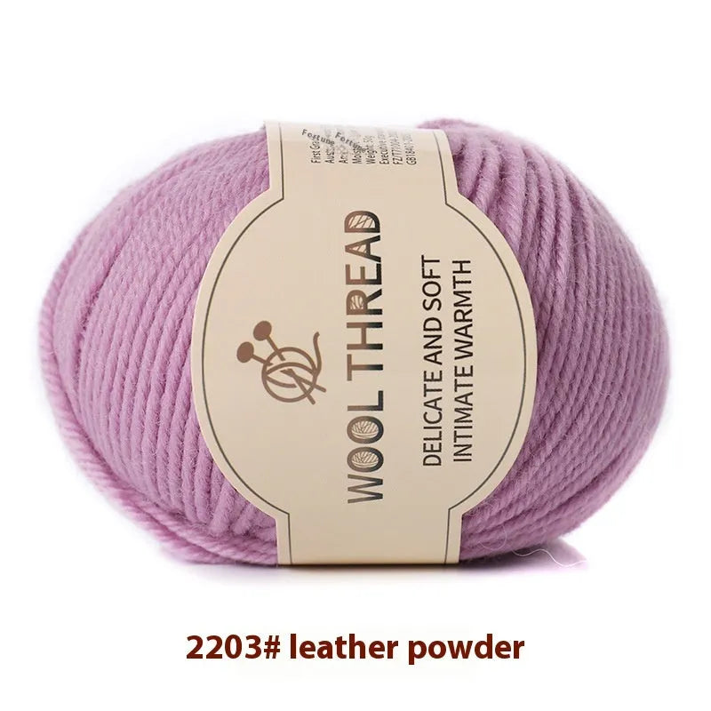 Roll of woolen knitting yarn thread for hand knitting with size 10 needles in various colour options