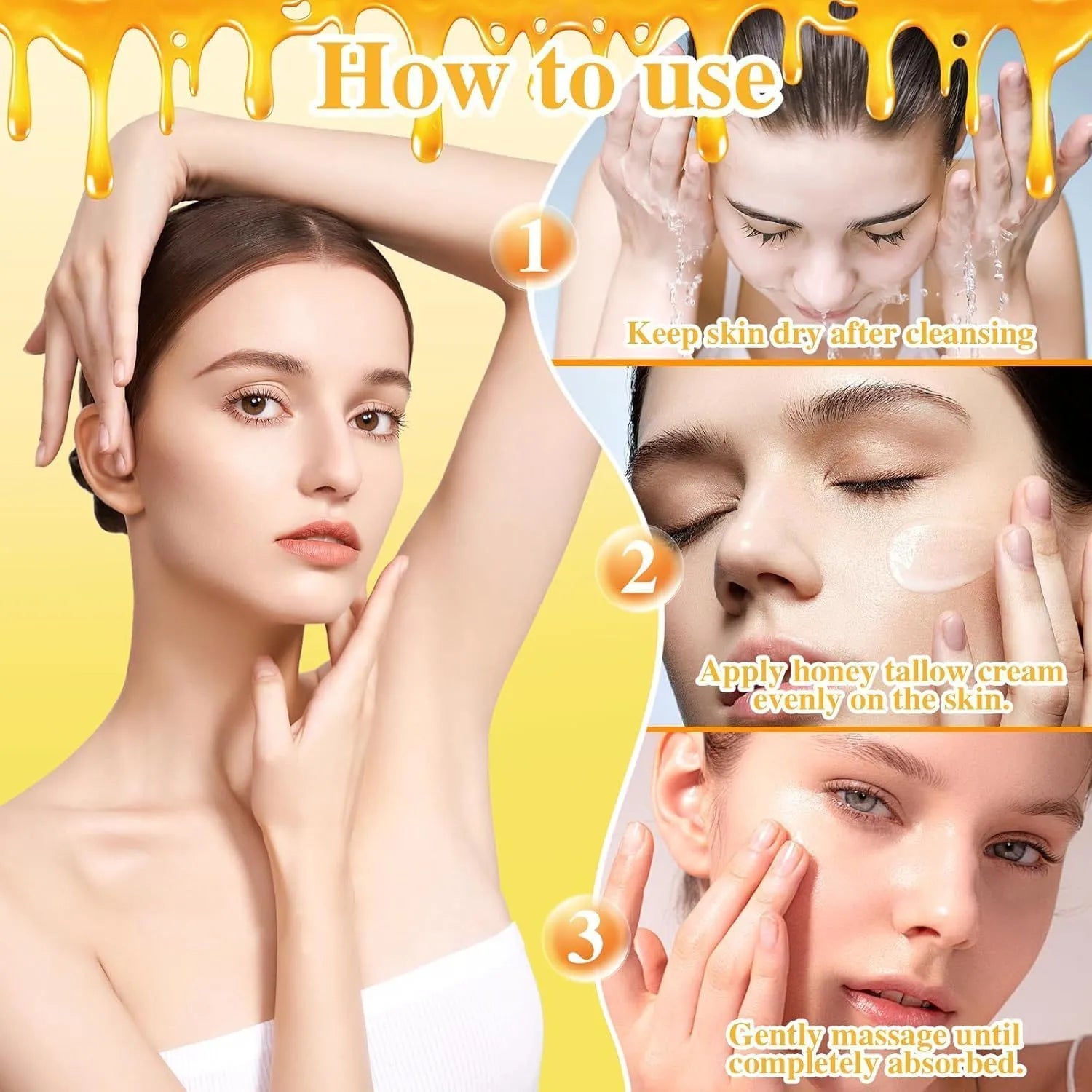 50g honey tallow moisturising cream jar for dry and combination skin types