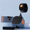 Blue and grey adjustable resistance chest expander and rowing machine fitness equipment