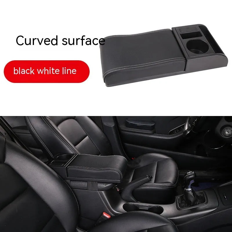 Universal car armrest box cover in plastic with height increase function