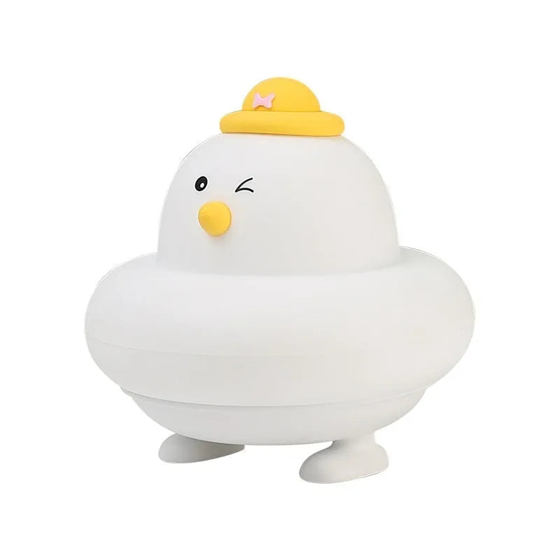 LED silicone pat small night lamp in blue duck design with soft glow
