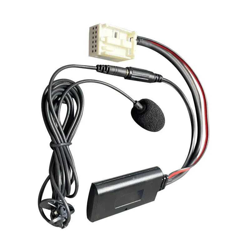Bluetooth AUX audio cable and microphone kit for Citroen and Peugeot car stereos.