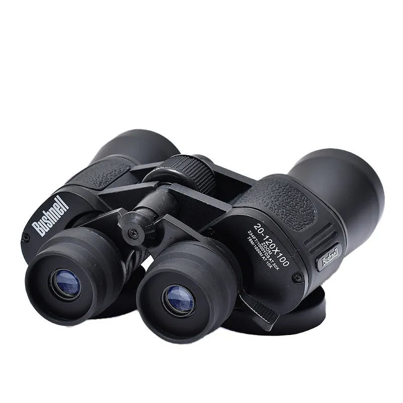 Outdoor binocular telescope with continuous 20-120x zoom and 100mm objective lenses
