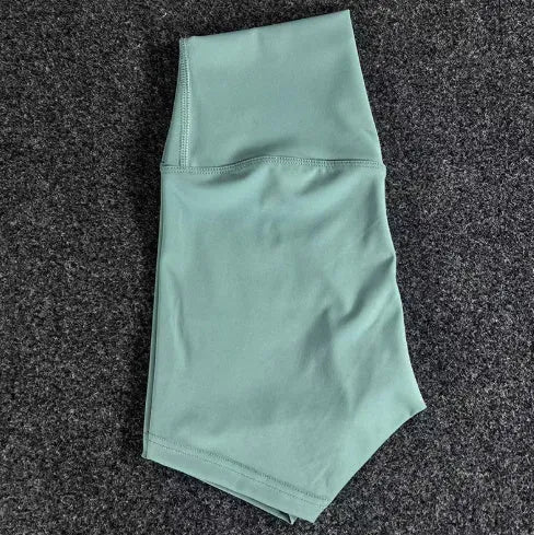 Women's high waist yoga shorts in quick-dry nylon fabric available in multiple colours