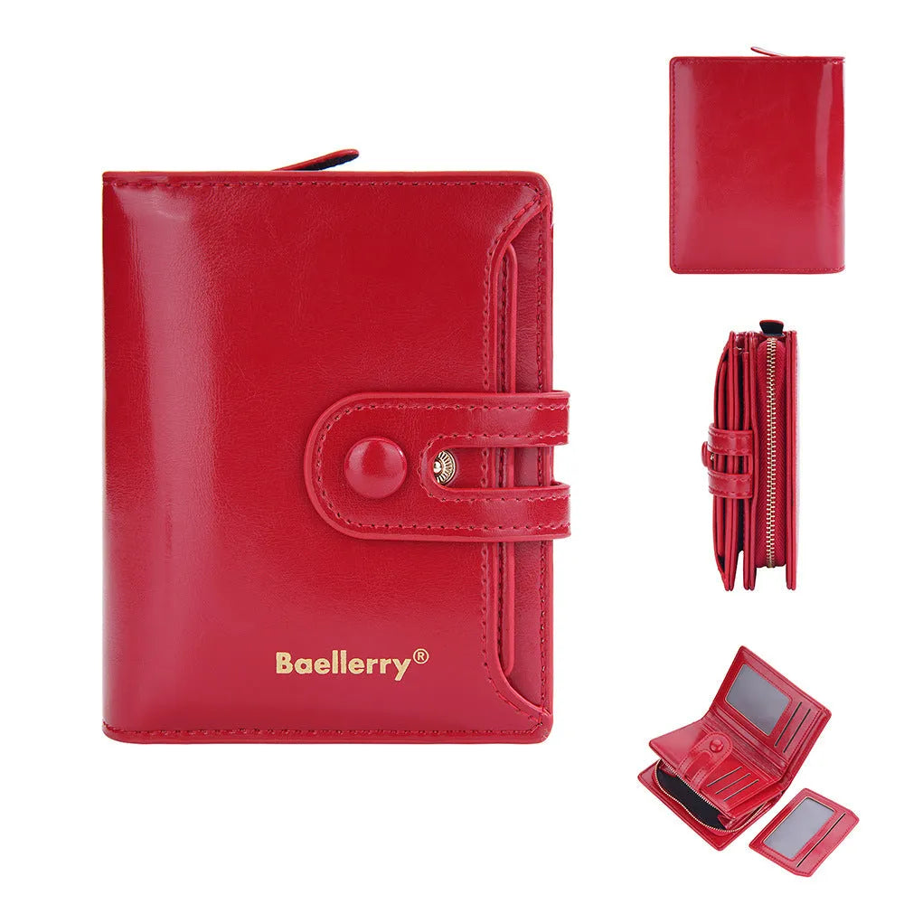 Women's PU leather card holder wallet with polyester lining in multiple colour options