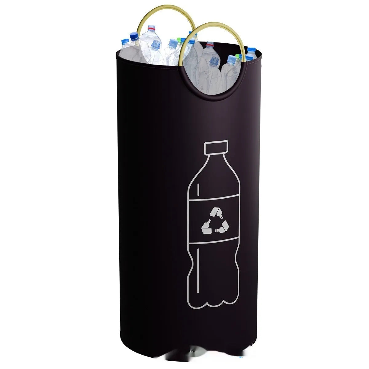 38x72cm round portable plastic trash can with handle in plain and patterned colour options