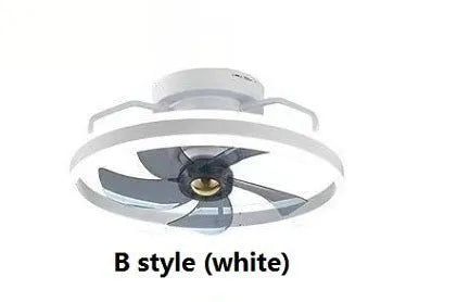 500mm diameter modern ceiling fan with integrated light and acrylic lampshade