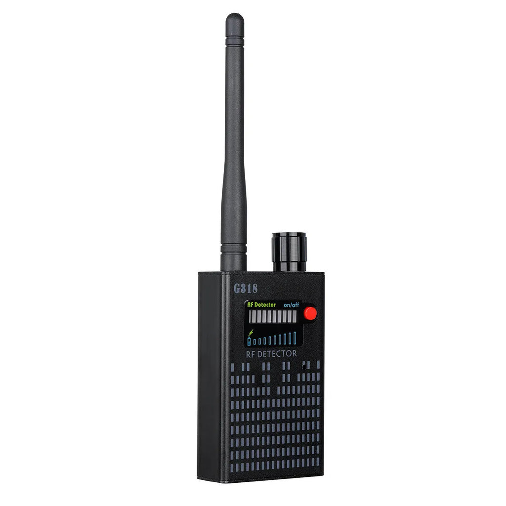 Black G318 aluminium bug detector for hidden camera scanning in public venues