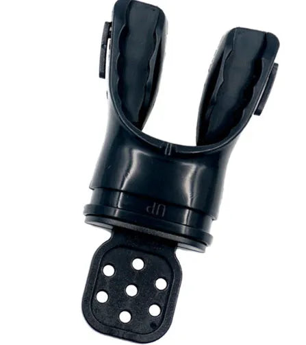 Plastic free edible silicone diving mouthpiece in multiple colours showing 110mm length.