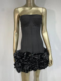 Women's solid colour urban style dress in polyester with mid waist design