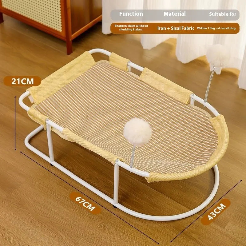Large grey fabric cat kennel with bracket construction showing breathable design