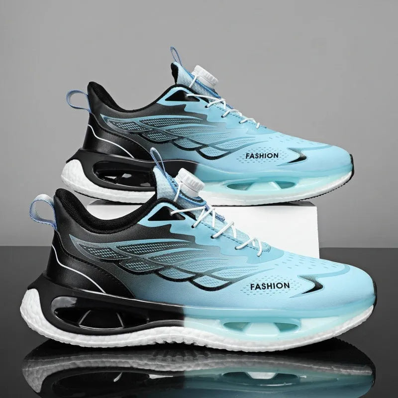 Youth rotating button sneaker in low-top design with shock absorption feature and rubber sole