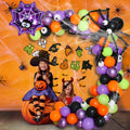 Halloween balloon combo set with skull and pumpkin designs in white and black colours for spider balloon arch