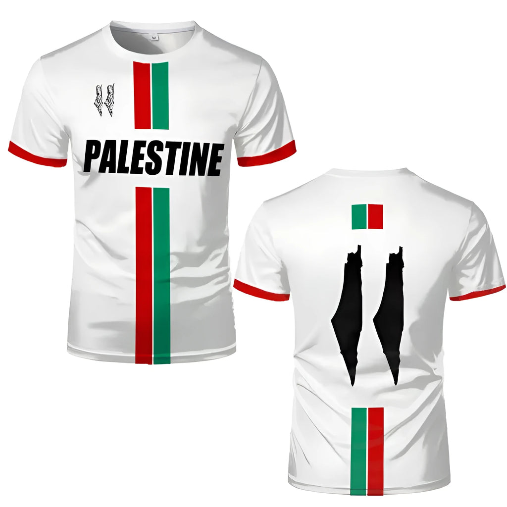 Football 3D printed T-shirt in spandex fabric with dark style pattern, half sleeve design