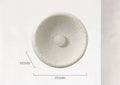 Japanese-style simple silent wall lamp with resin shade in three diameter sizes on white wall
