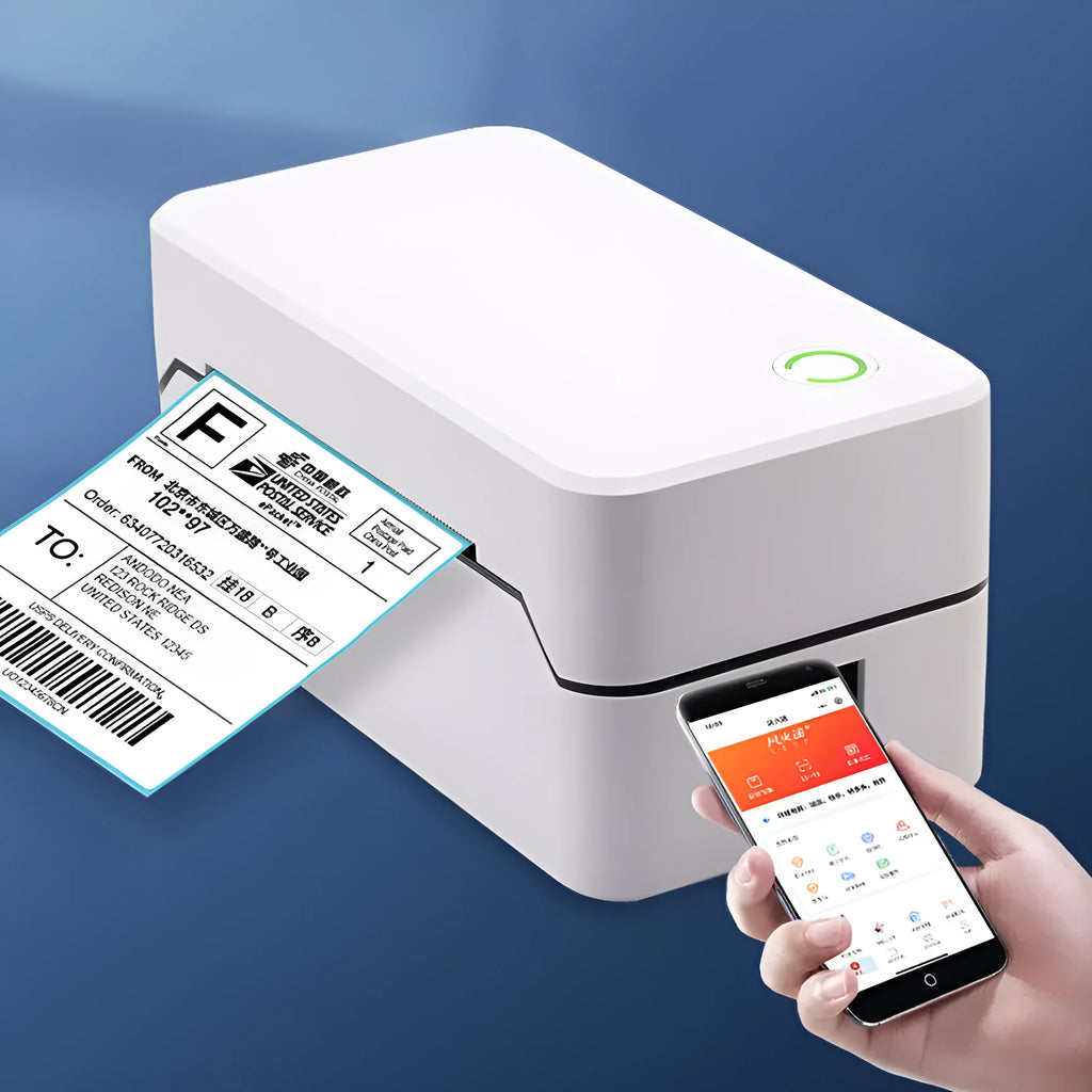TDL401H compact thermal label printer with Bluetooth and USB ports for express order printing.