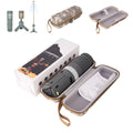 Portable LED camping lantern in creamy white or dark grey with button switch